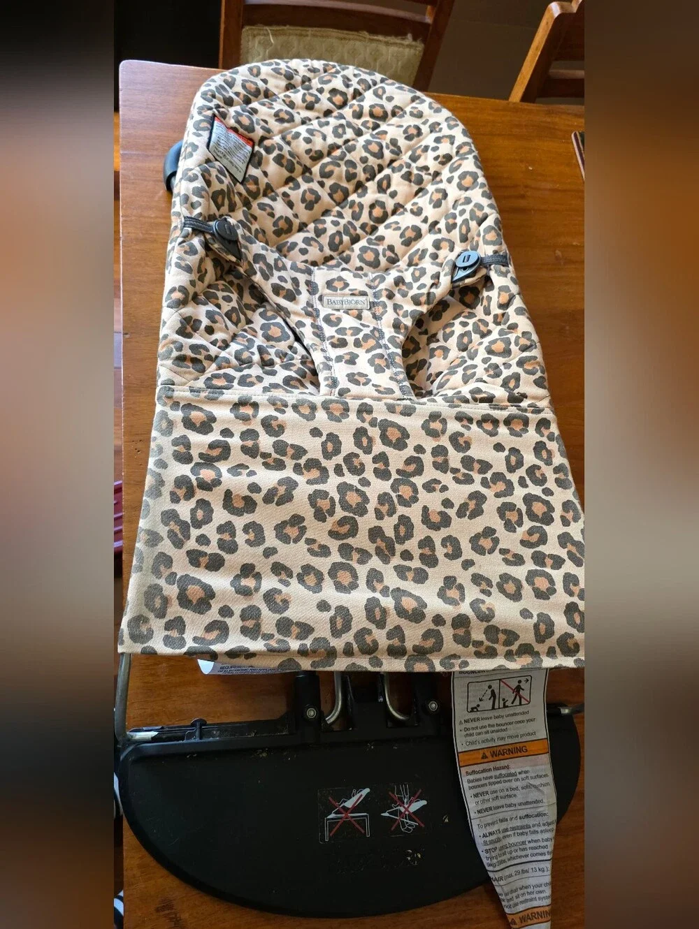 BabyBjörn Leopard Print Bouncer - Brown
